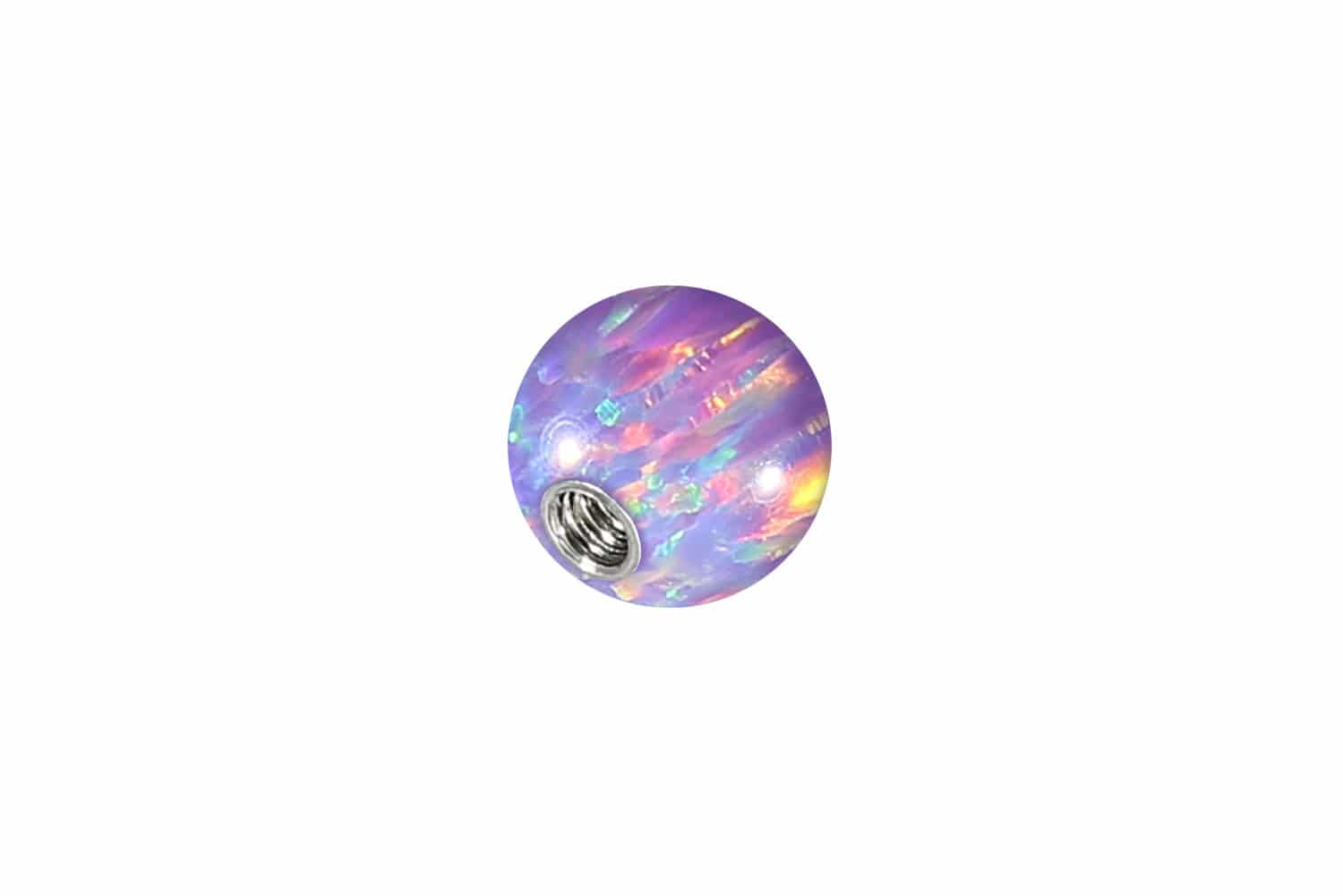Synthetischer Opal Schraubkugel mit Chirurgenstahl-Gewinde von Piercingline